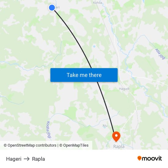 Hageri to Rapla map