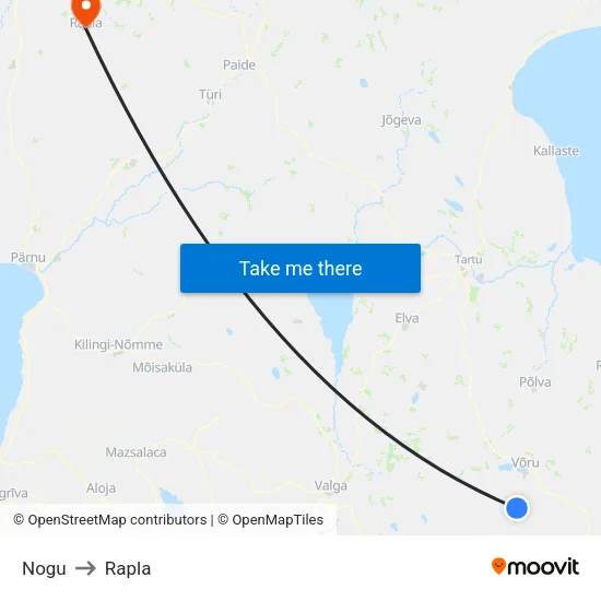Nogu to Rapla map
