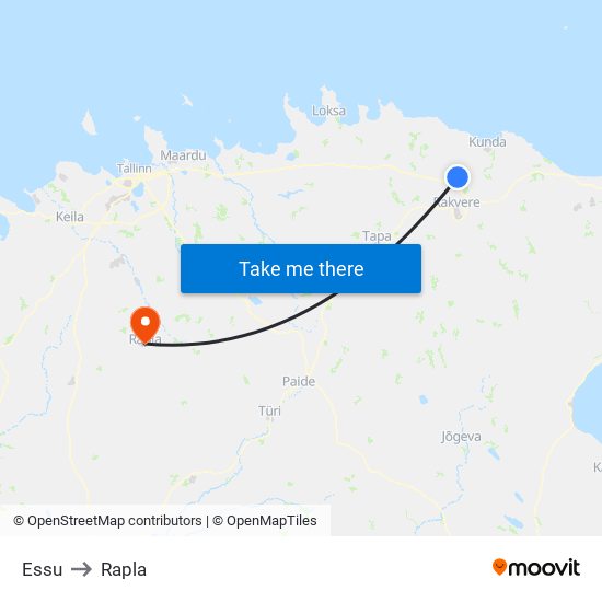 Essu to Rapla map