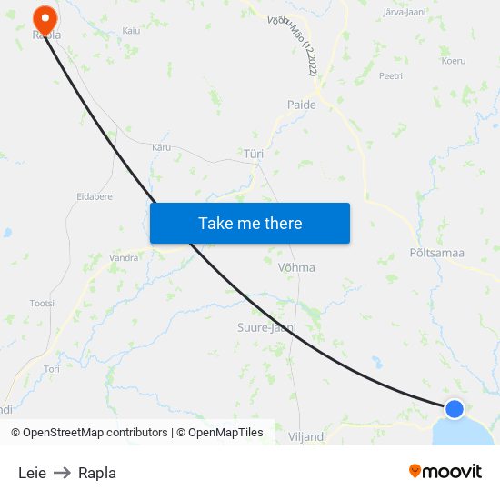 Leie to Rapla map