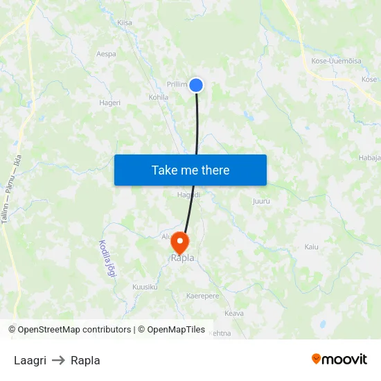 Laagri to Rapla map