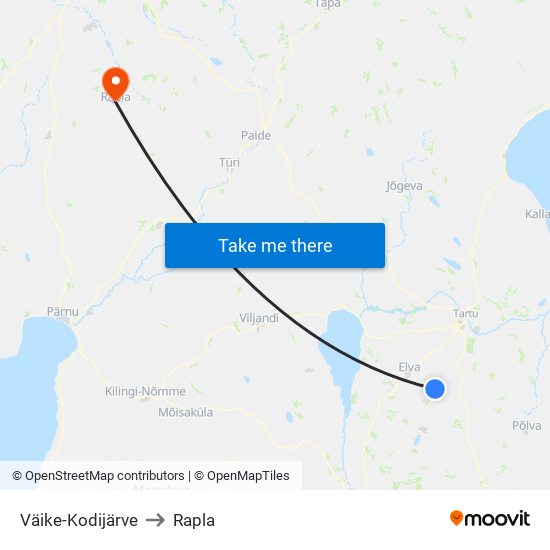 Väike-Kodijärve to Rapla map