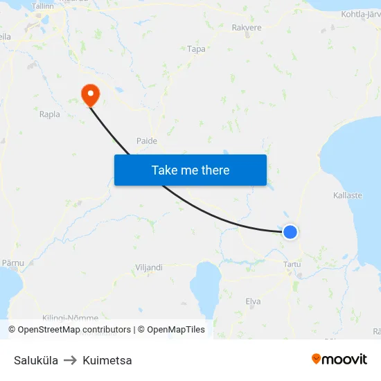 Saluküla to Kuimetsa map