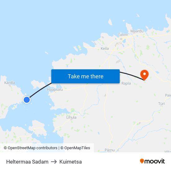 Heltermaa Sadam to Kuimetsa map