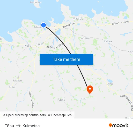 Tõnu to Kuimetsa map