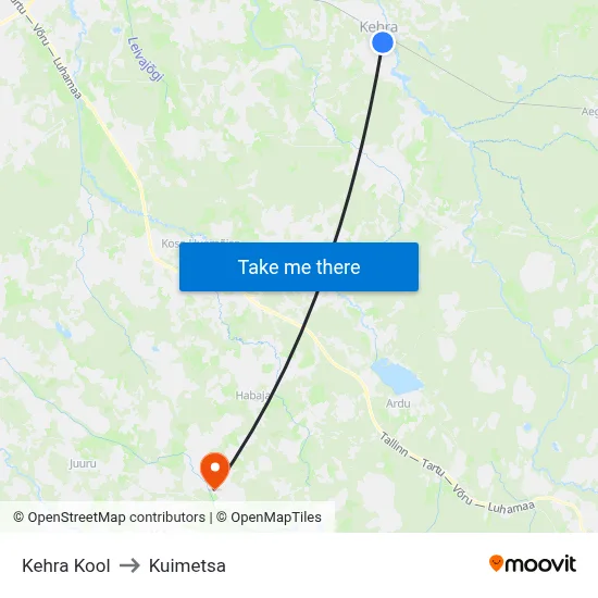 Kehra Kool to Kuimetsa map