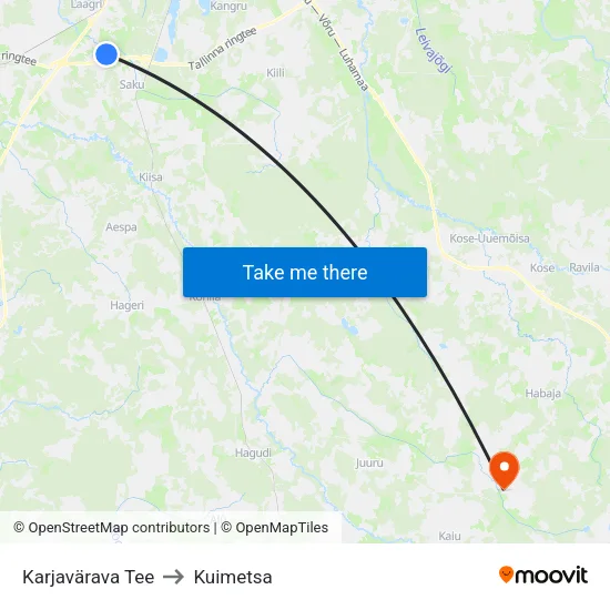 Karjavärava Tee to Kuimetsa map