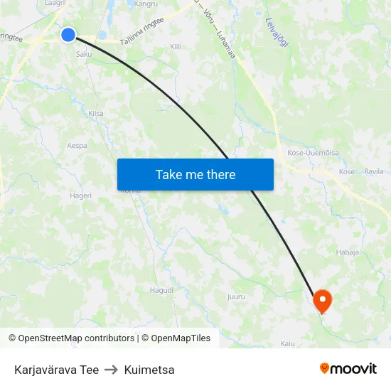 Karjavärava Tee to Kuimetsa map