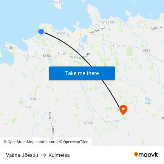 Vääna-Jõesuu to Kuimetsa map