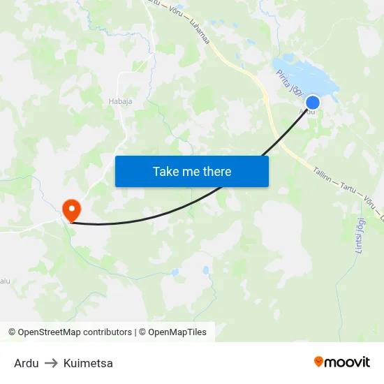 Ardu to Kuimetsa map
