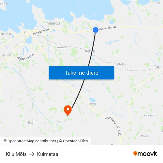 Kiiu Mõis to Kuimetsa map