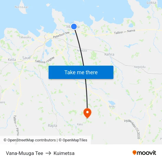 Vana-Muuga Tee to Kuimetsa map