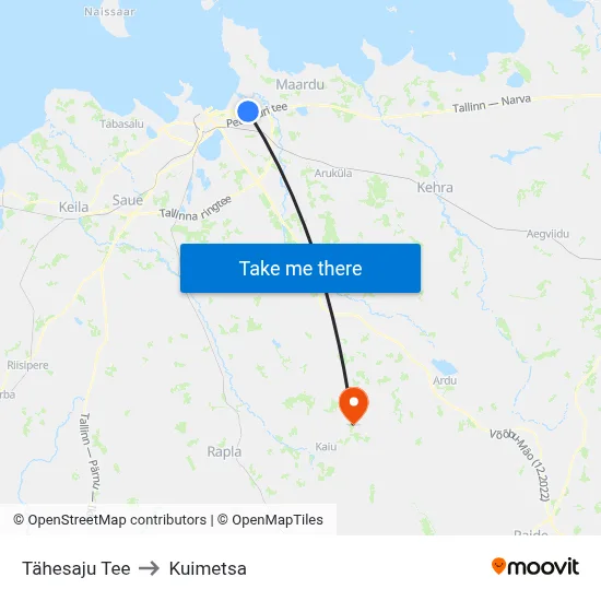 Tähesaju Tee to Kuimetsa map