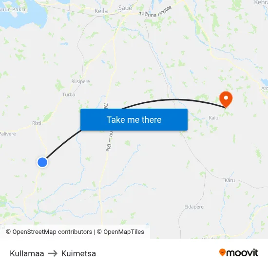 Kullamaa to Kuimetsa map