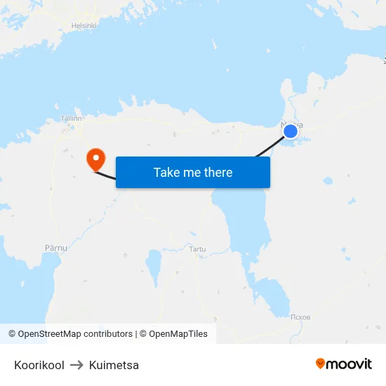 Koorikool to Kuimetsa map