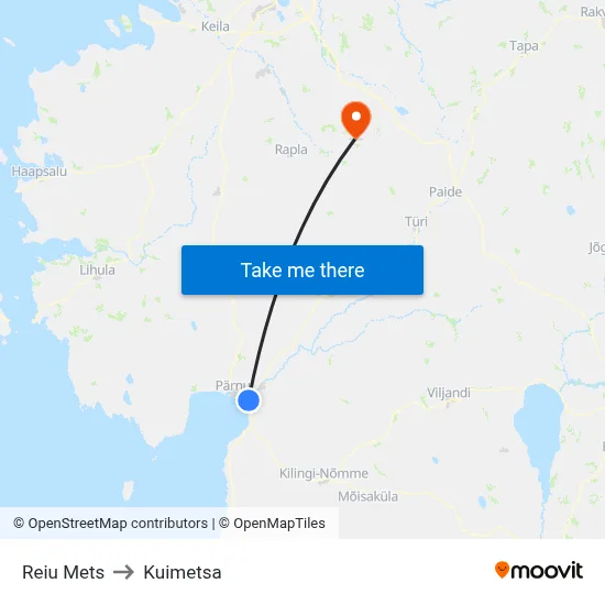 Reiu Mets to Kuimetsa map