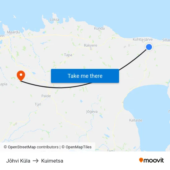Jõhvi Küla to Kuimetsa map