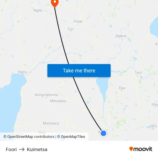 Foori to Kuimetsa map