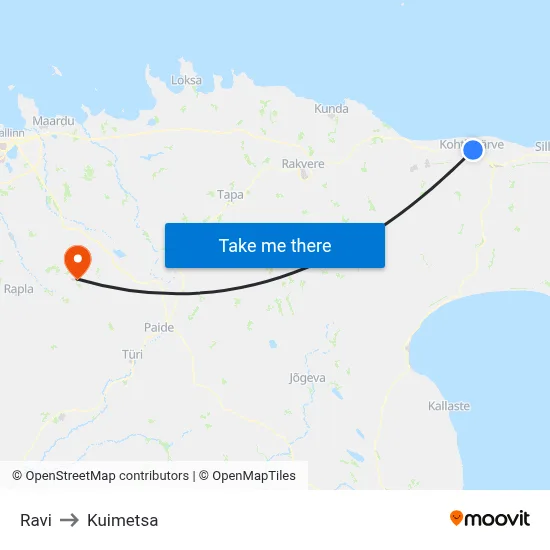 Ravi to Kuimetsa map
