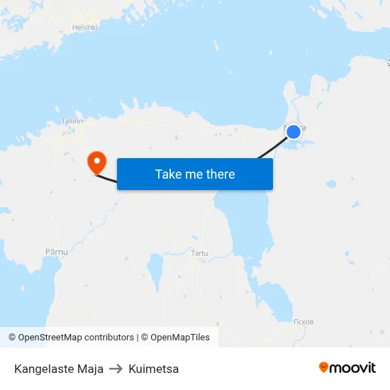 Kangelaste Maja to Kuimetsa map