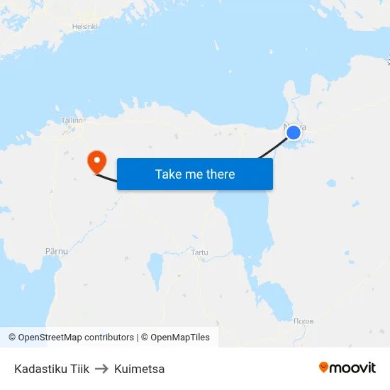 Kadastiku Tiik to Kuimetsa map