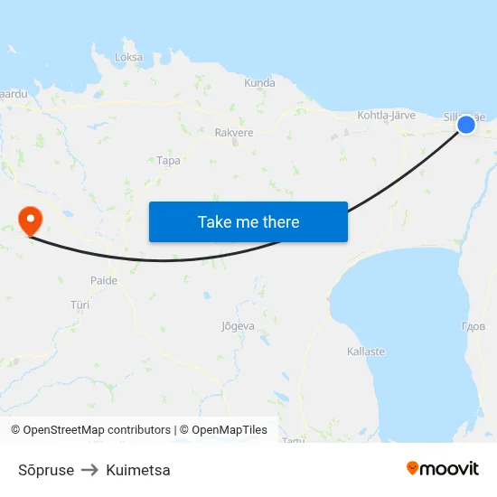 Sõpruse to Kuimetsa map