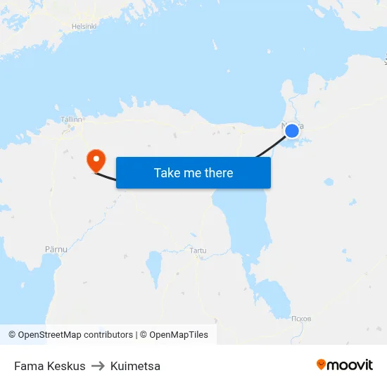 Fama Keskus to Kuimetsa map