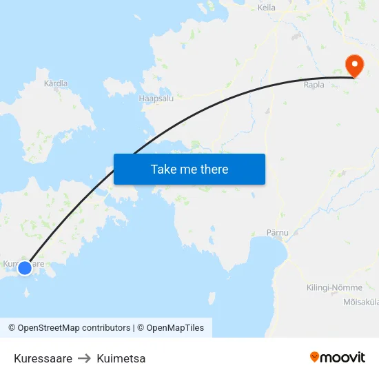 Kuressaare (3) to Kuimetsa map