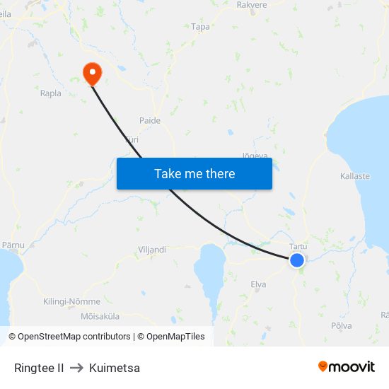 Ringtee II to Kuimetsa map