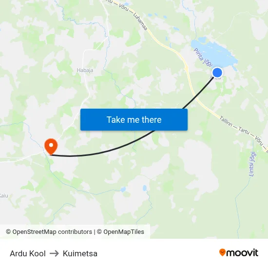 Ardu Kool to Kuimetsa map
