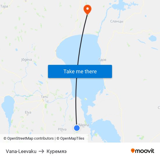 Vana-Leevaku to Куремяэ map
