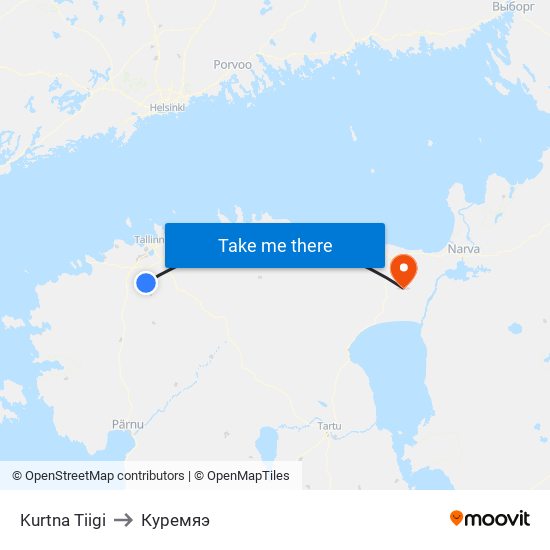 Kurtna Tiigi to Куремяэ map