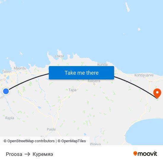 Proosa to Куремяэ map