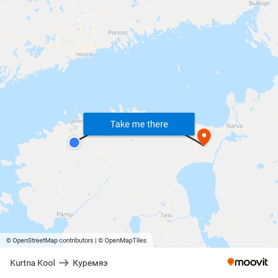 Kurtna Kool to Куремяэ map