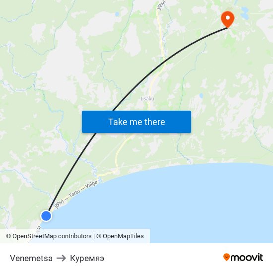 Venemetsa to Куремяэ map