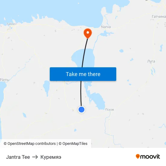 Jantra Tee to Куремяэ map
