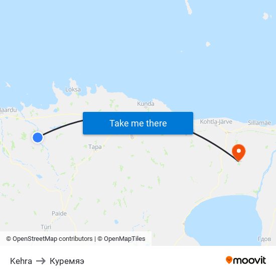 Kehra to Куремяэ map