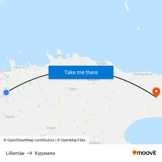 Lillemäe to Куремяэ map