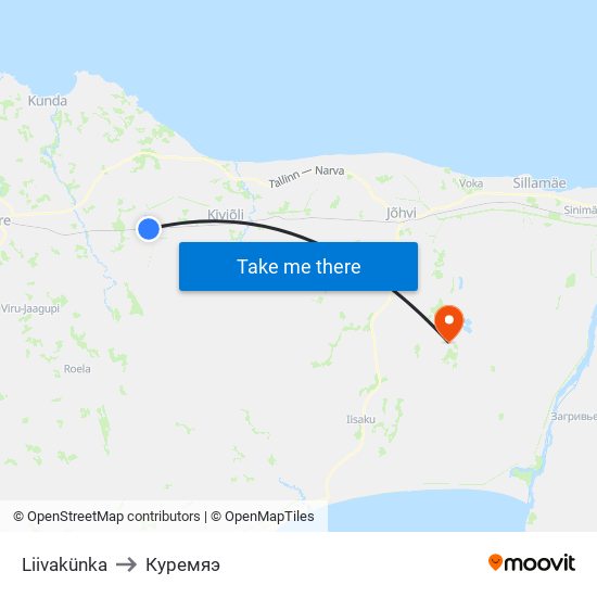 Liivakünka to Куремяэ map