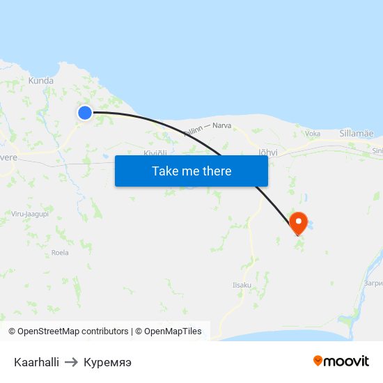 Kaarhalli to Куремяэ map