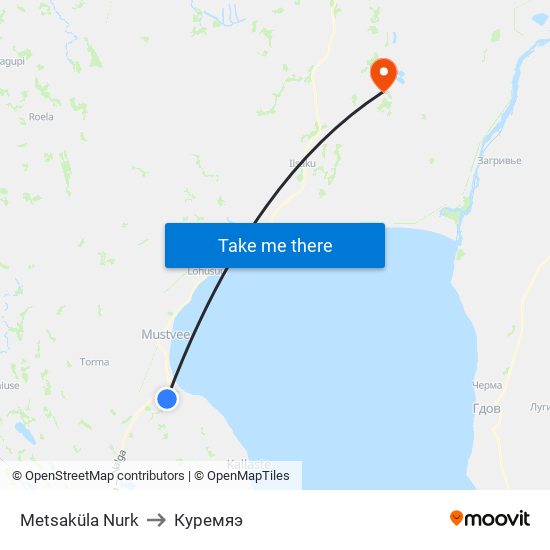 Metsaküla Nurk to Куремяэ map