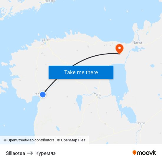 Sillaotsa to Куремяэ map