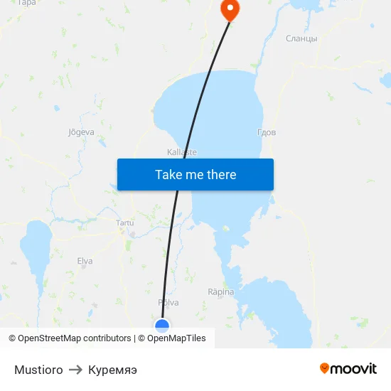 Mustioro to Куремяэ map