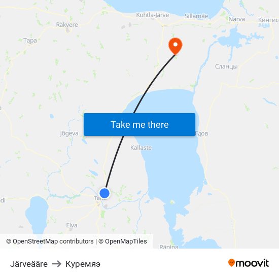 Järveääre to Куремяэ map