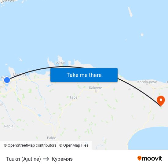 Tuukri (Ajutine) to Куремяэ map