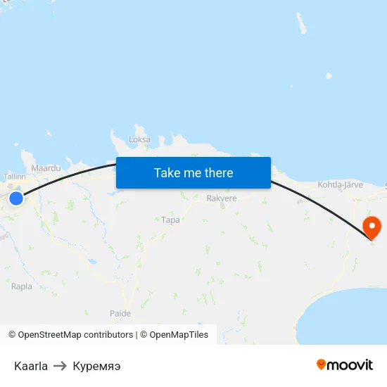 Kaarla to Куремяэ map
