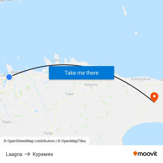 Laagna to Куремяэ map