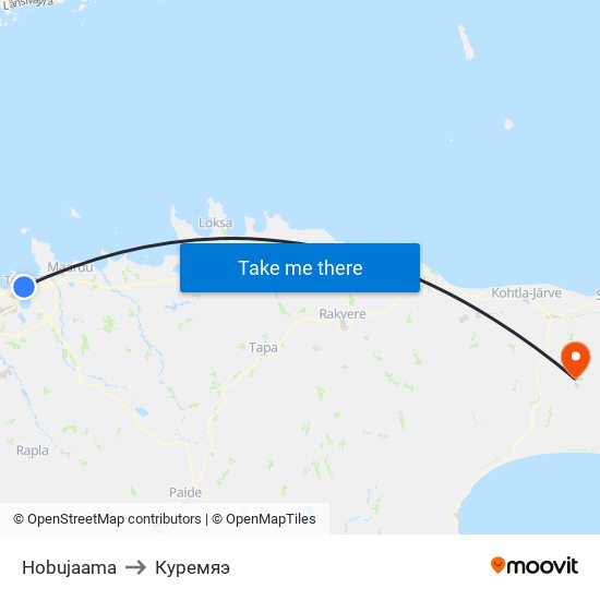 Hobujaama to Куремяэ map