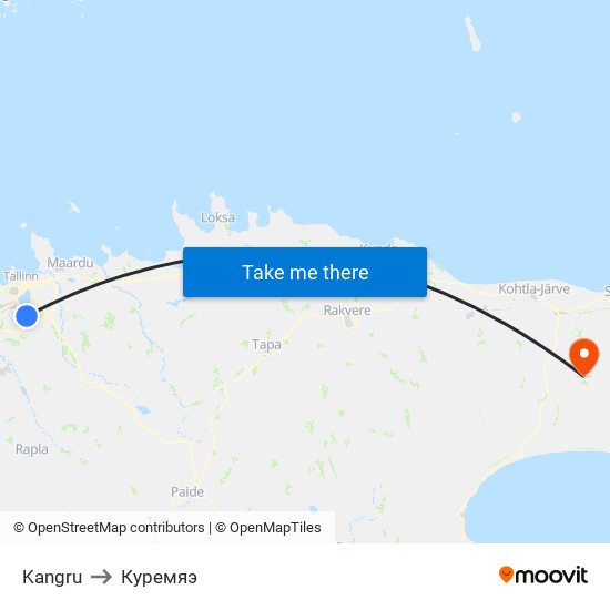 Kangru to Куремяэ map