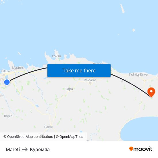 Mareti to Куремяэ map